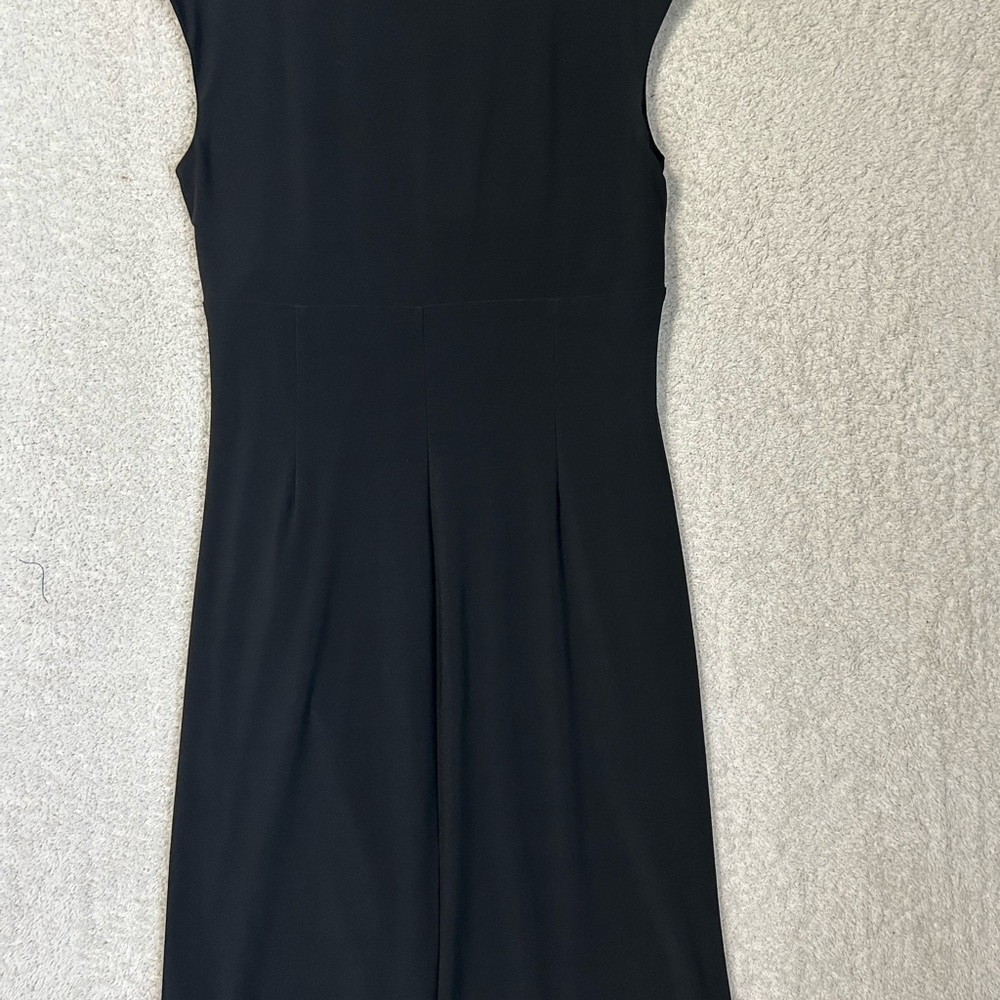 Lauren Ralph Lauren Black Ruched Sheath Midi Dress LBD - Picture 8 of 12